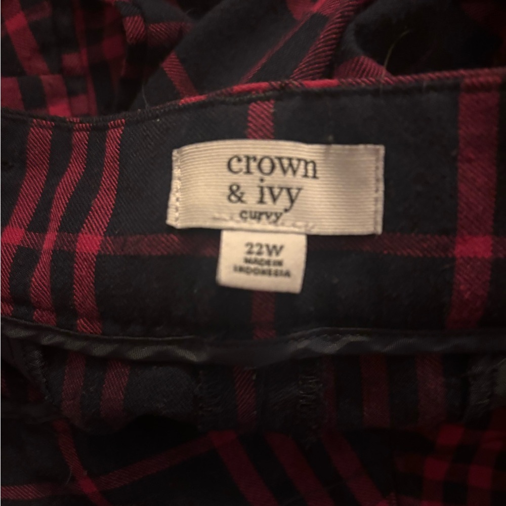 Crown & Ivy Red and Black Plaid Shirt